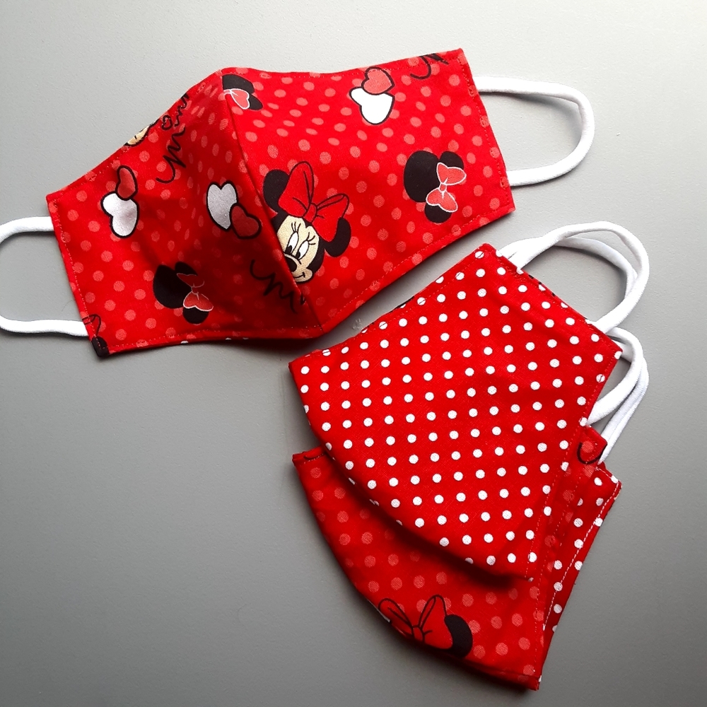 3 Kids Reversible Minnie Mouse Face Mask - Picture 2 of 2